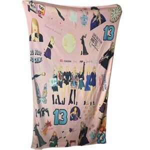 Taylor Swift the Eras Tour Inspired Soft Plush Throw Music Pop Blanket 38X52
